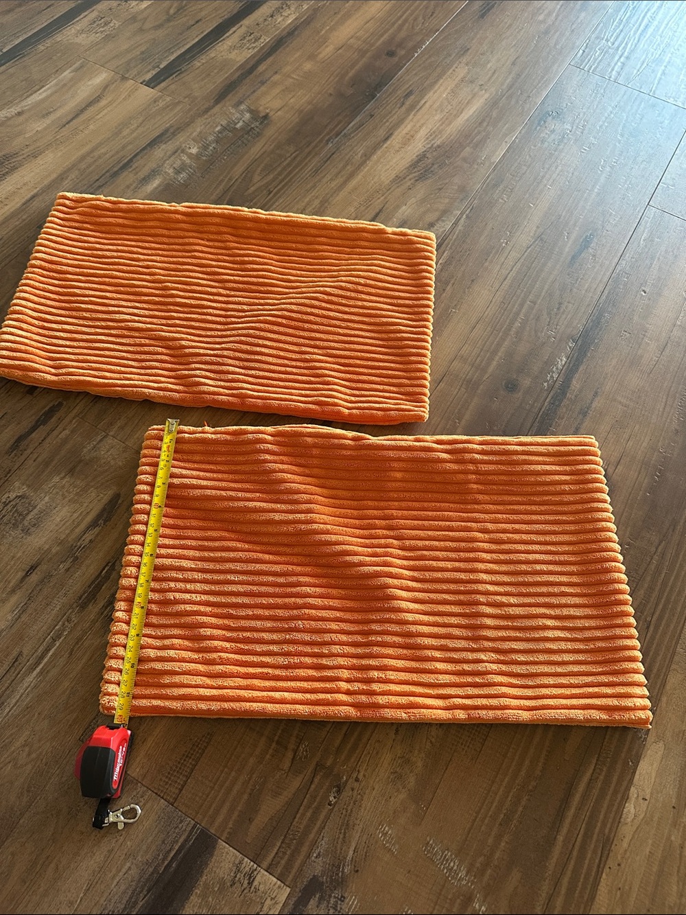 Fall Orange Corduroy Throw Pillow set of 2 Covers